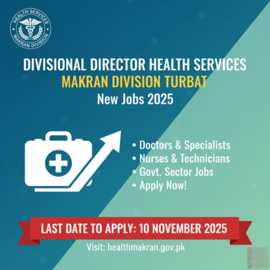 Divisional Director Health Services Mekran Turbat New Jobs 2025 Online Apply