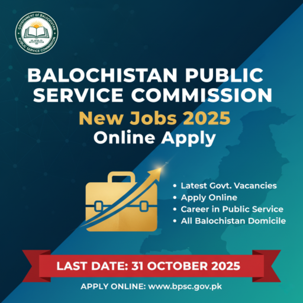 Baluchistan Public Service Commission BPSC New Jobs 2025 Online Apply