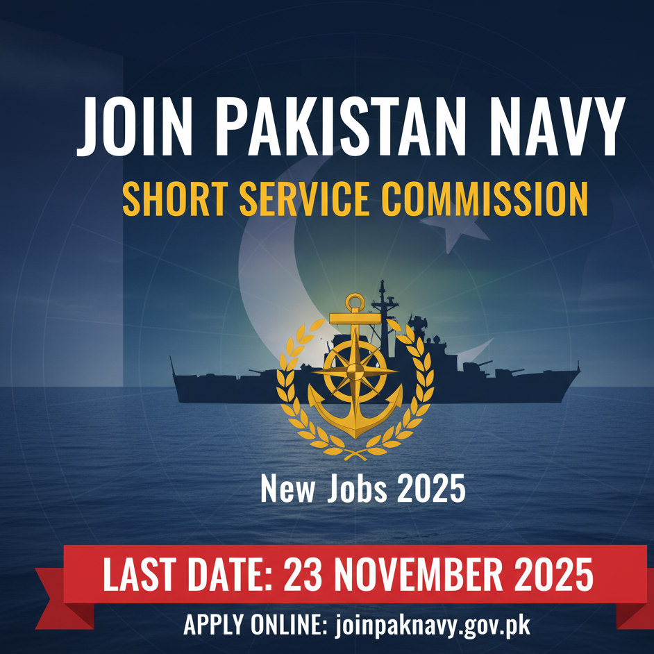 Join Pakistan Navy as a short Service Commission New Jobs 2025