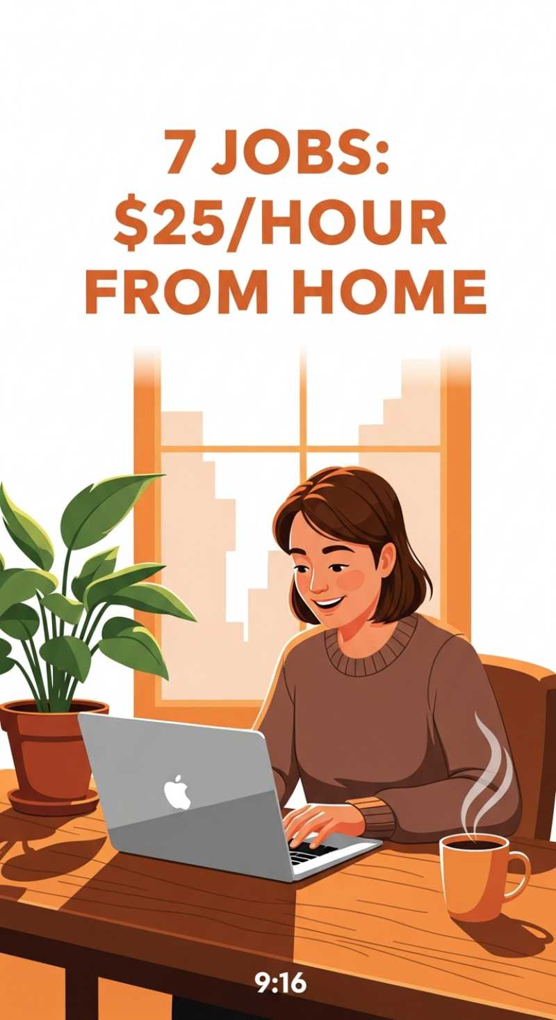7 Work From Home Jobs That Pay $25/Hour (No Degree)