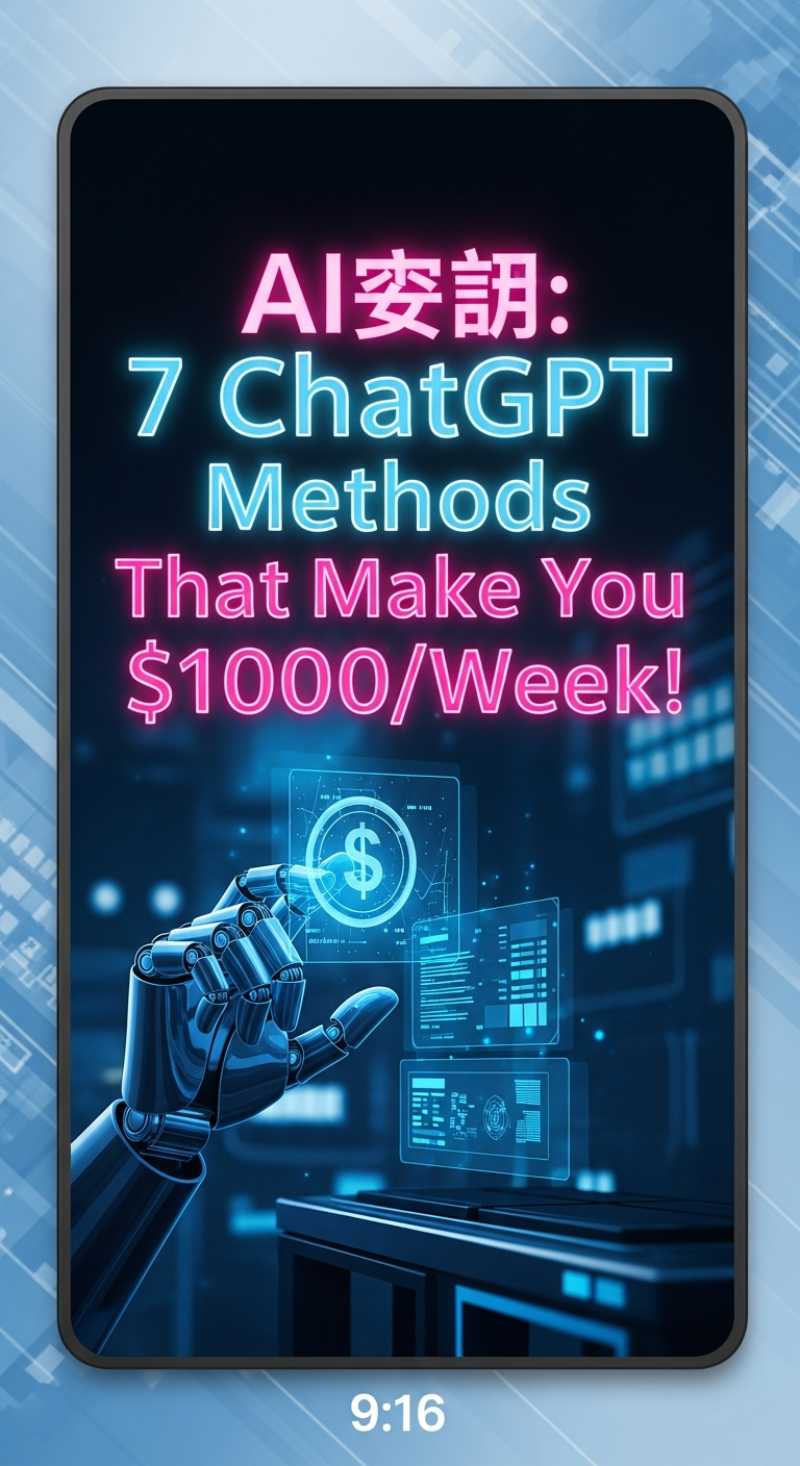 AI赚钱工具: 7 ChatGPT Methods That Make You $1000/Week!