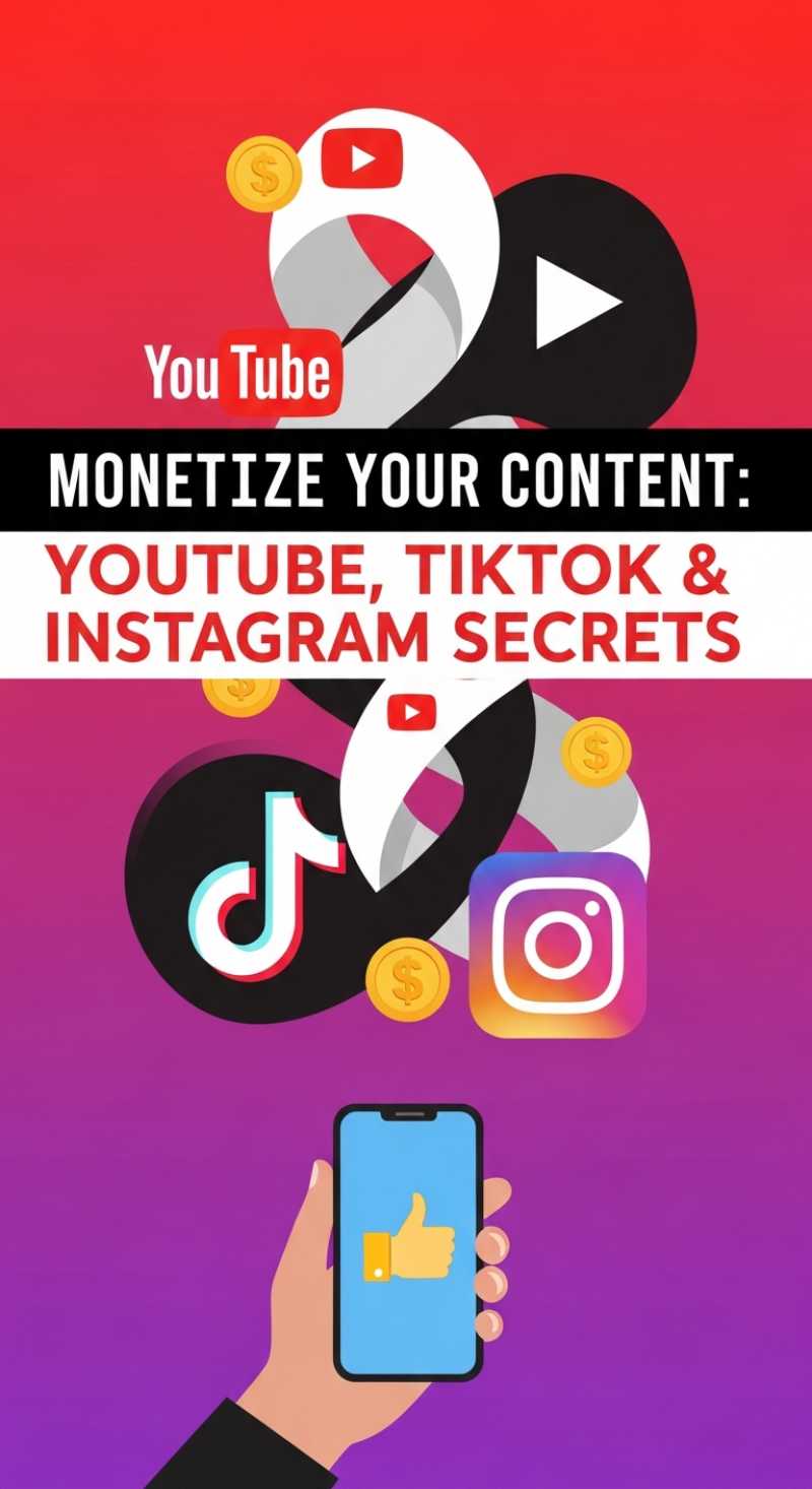 Monetize Your Content: YouTube, TikTok & Instagram Secrets