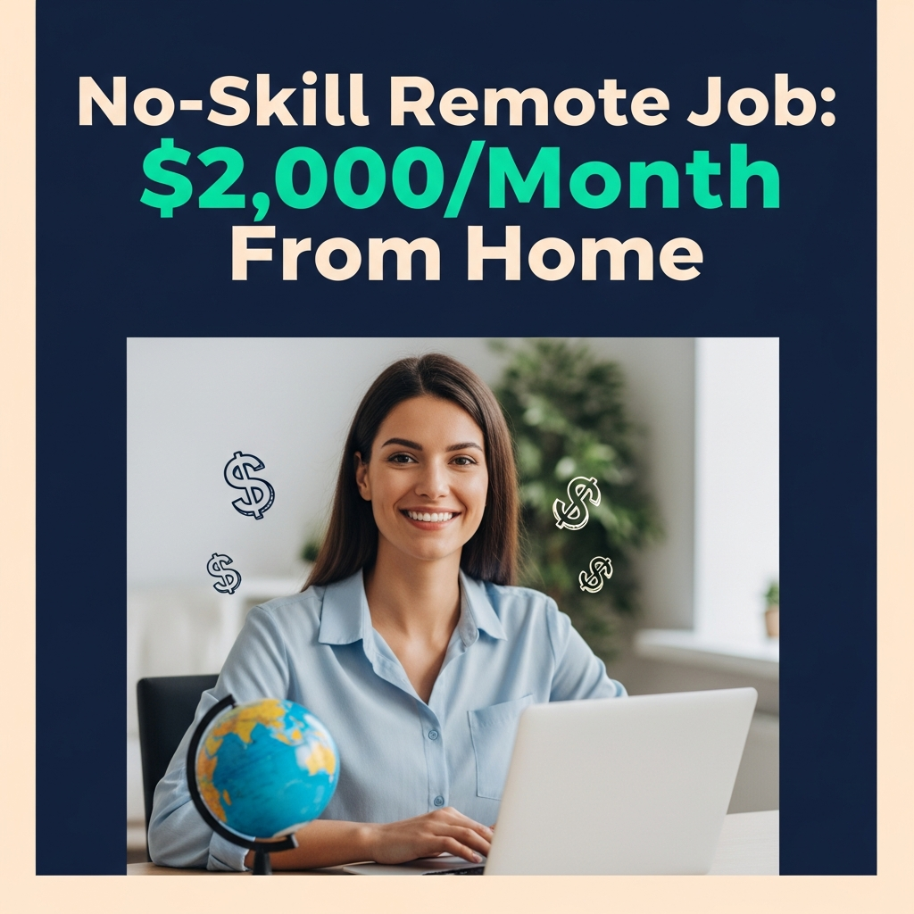 No-Skill Remote Job: $2,000/Month From Home