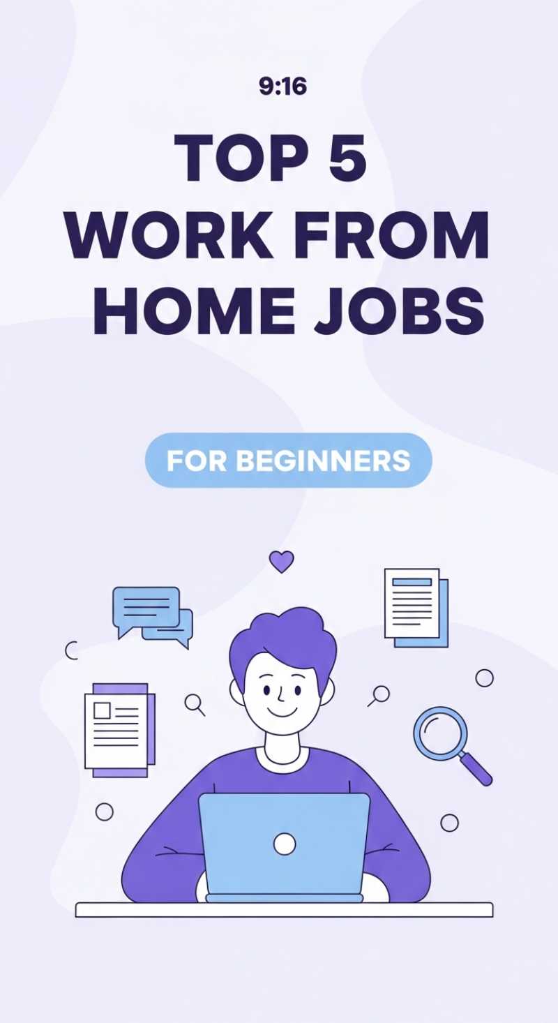 Top 5 Work From Home Jobs For Beginners